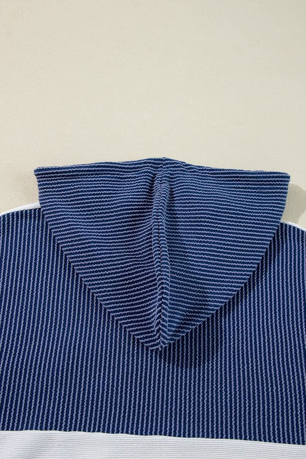 Love Salve White Colorblock Hoodie Women's Casual Pullover - Chic & Comfortable