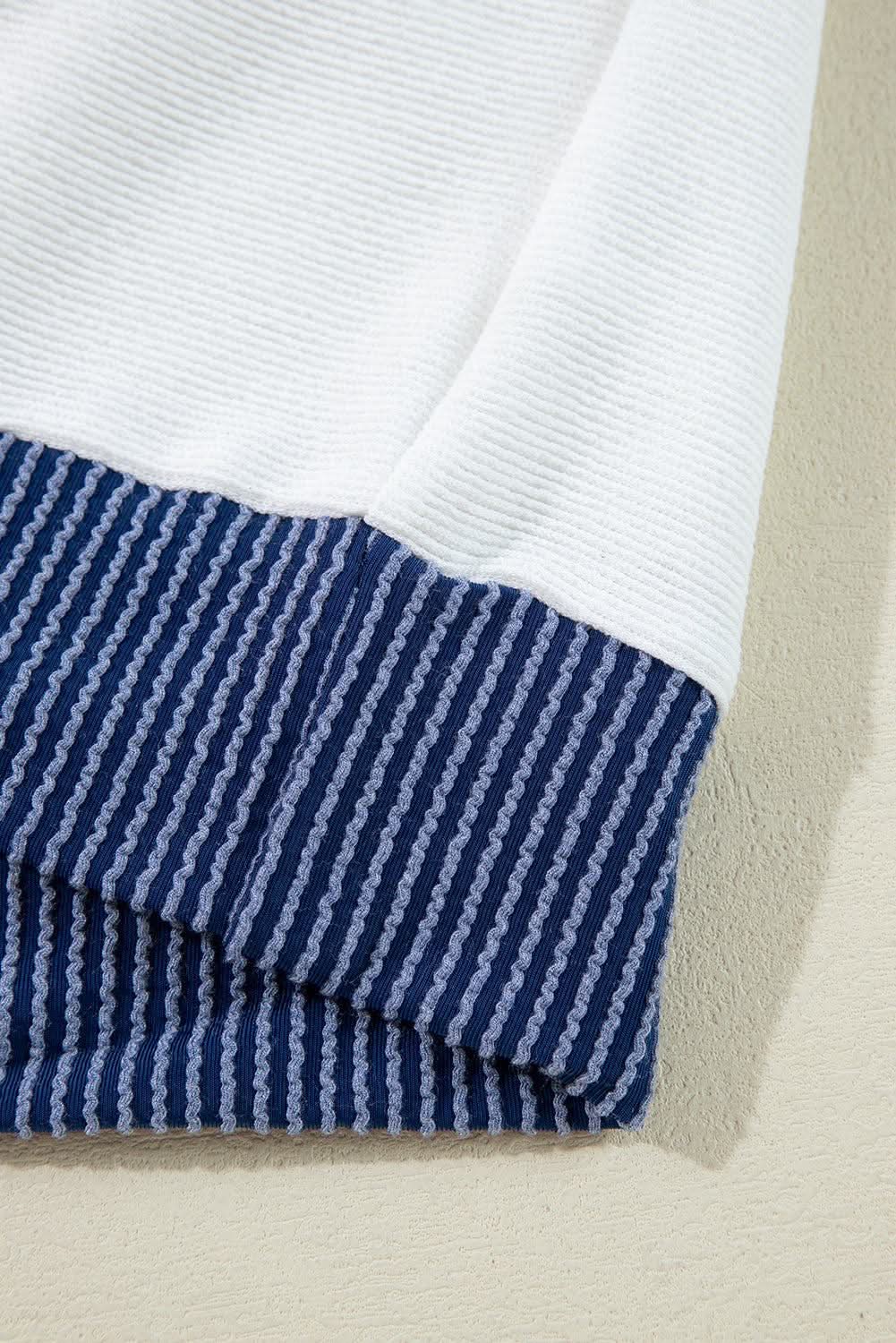 Love Salve White Colorblock Hoodie Women's Casual Pullover - Chic & Comfortable