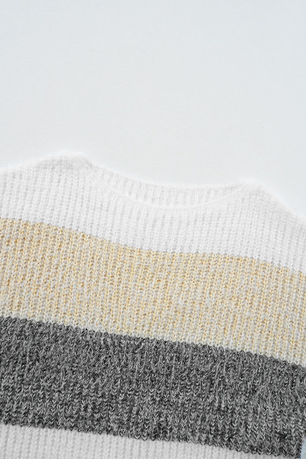 Love Salve Colorblock Knitted Dress Women's Casual Sweater Dress Bubble Sleeve Soft