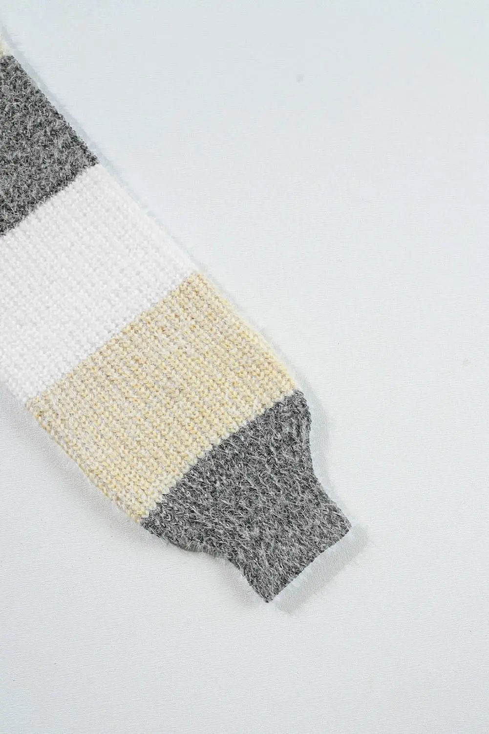 Love Salve Colorblock Knitted Dress Women's Casual Sweater Dress Bubble Sleeve Soft