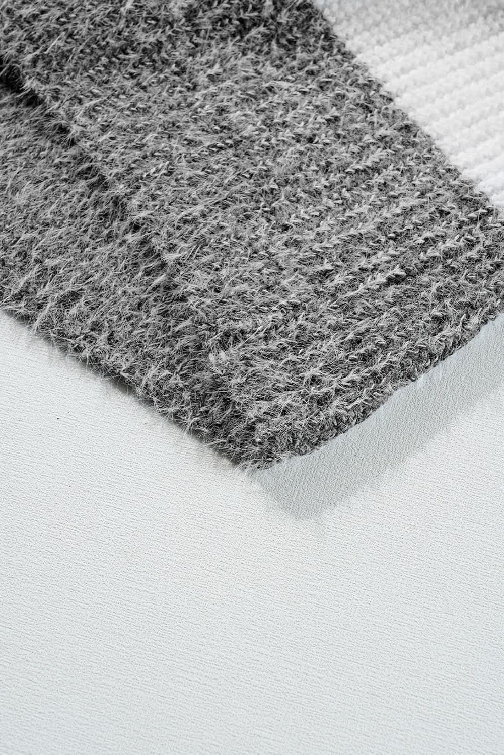 Love Salve Colorblock Knitted Dress Women's Casual Sweater Dress Bubble Sleeve Soft