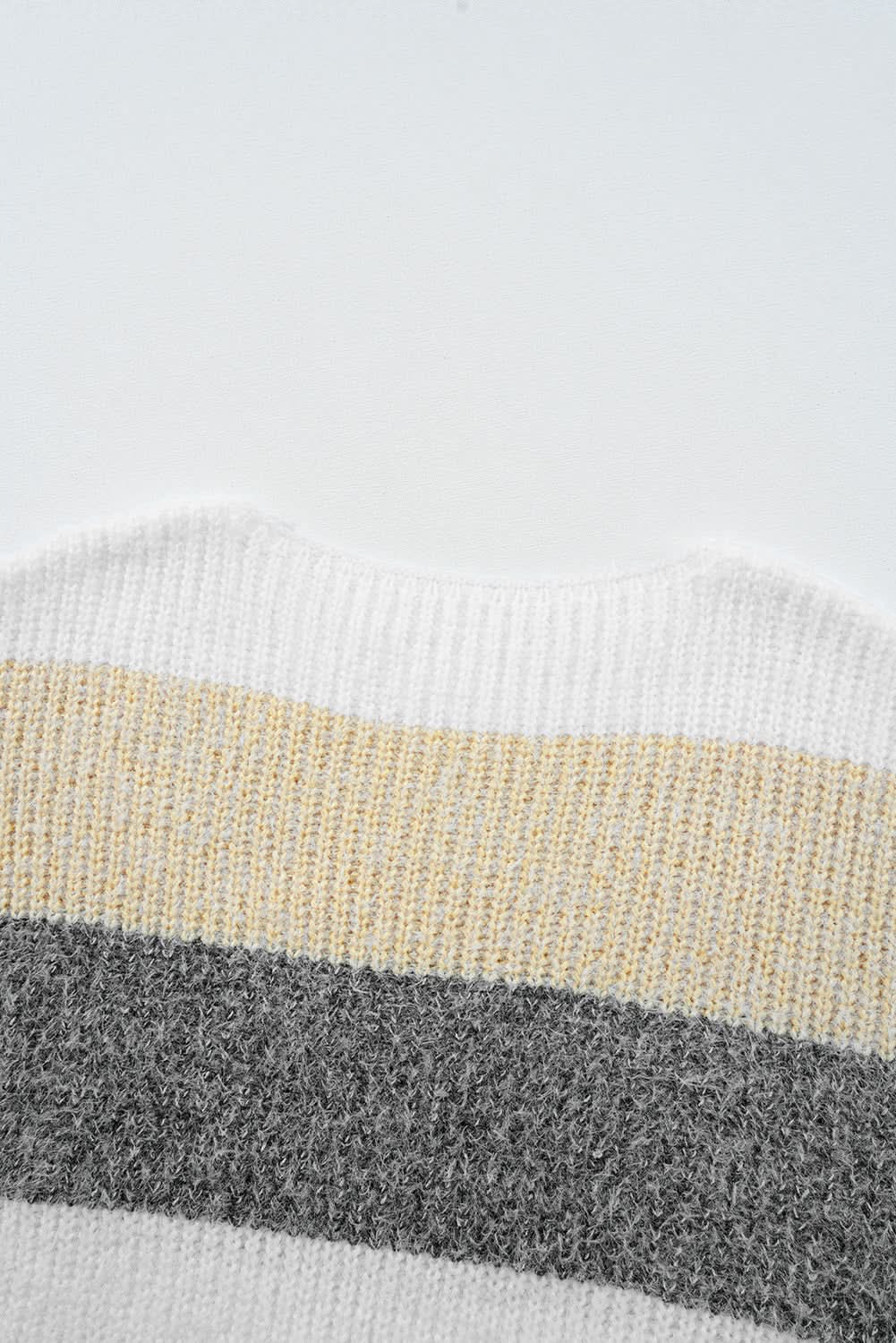 Love Salve Colorblock Knitted Dress Women's Casual Sweater Dress Bubble Sleeve Soft