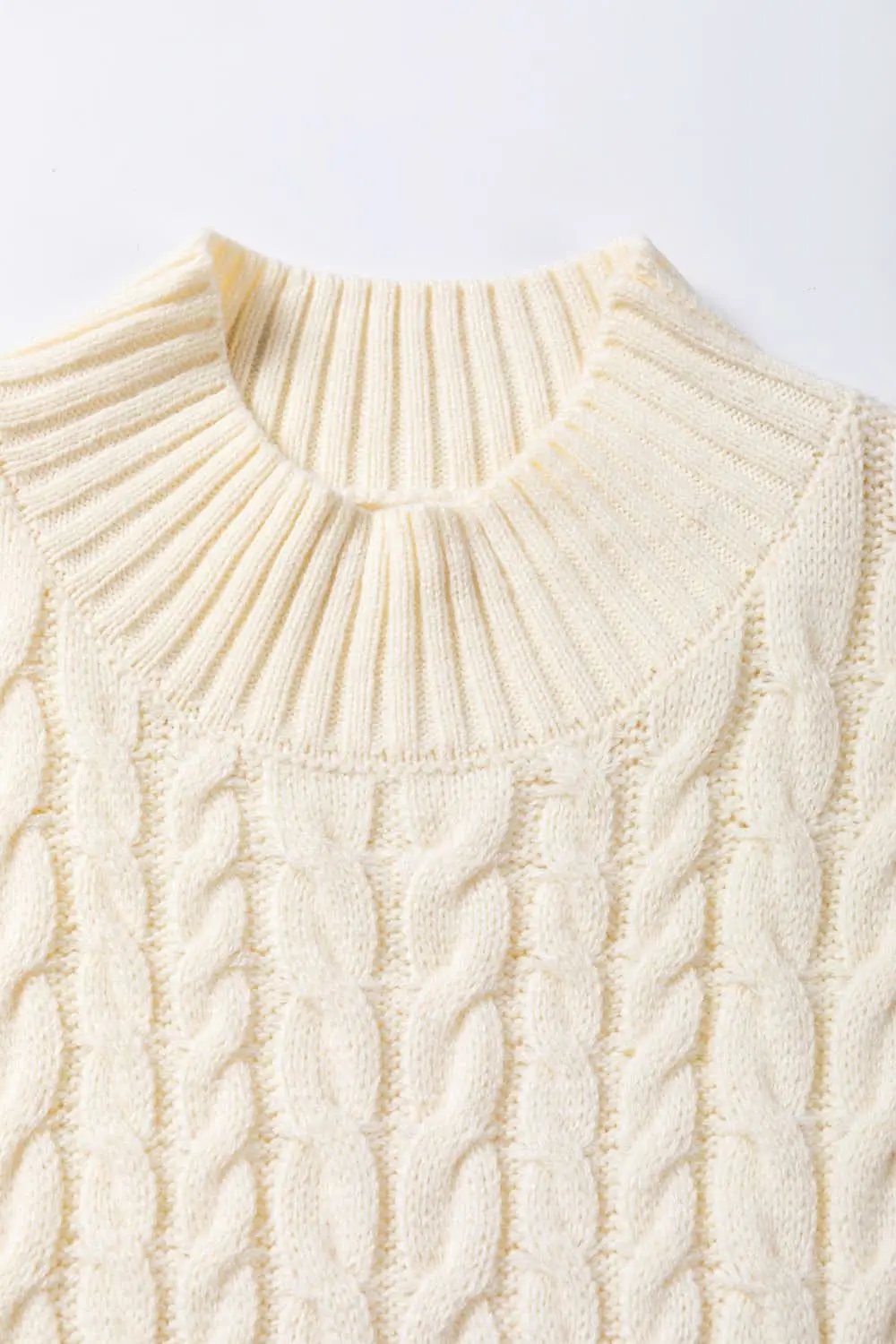 Sweater Vest - Cable Knit Layering - Oatmeal