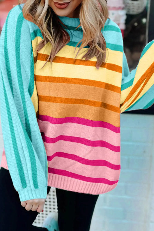 Love Salve Loose-fit yellow striped sweater