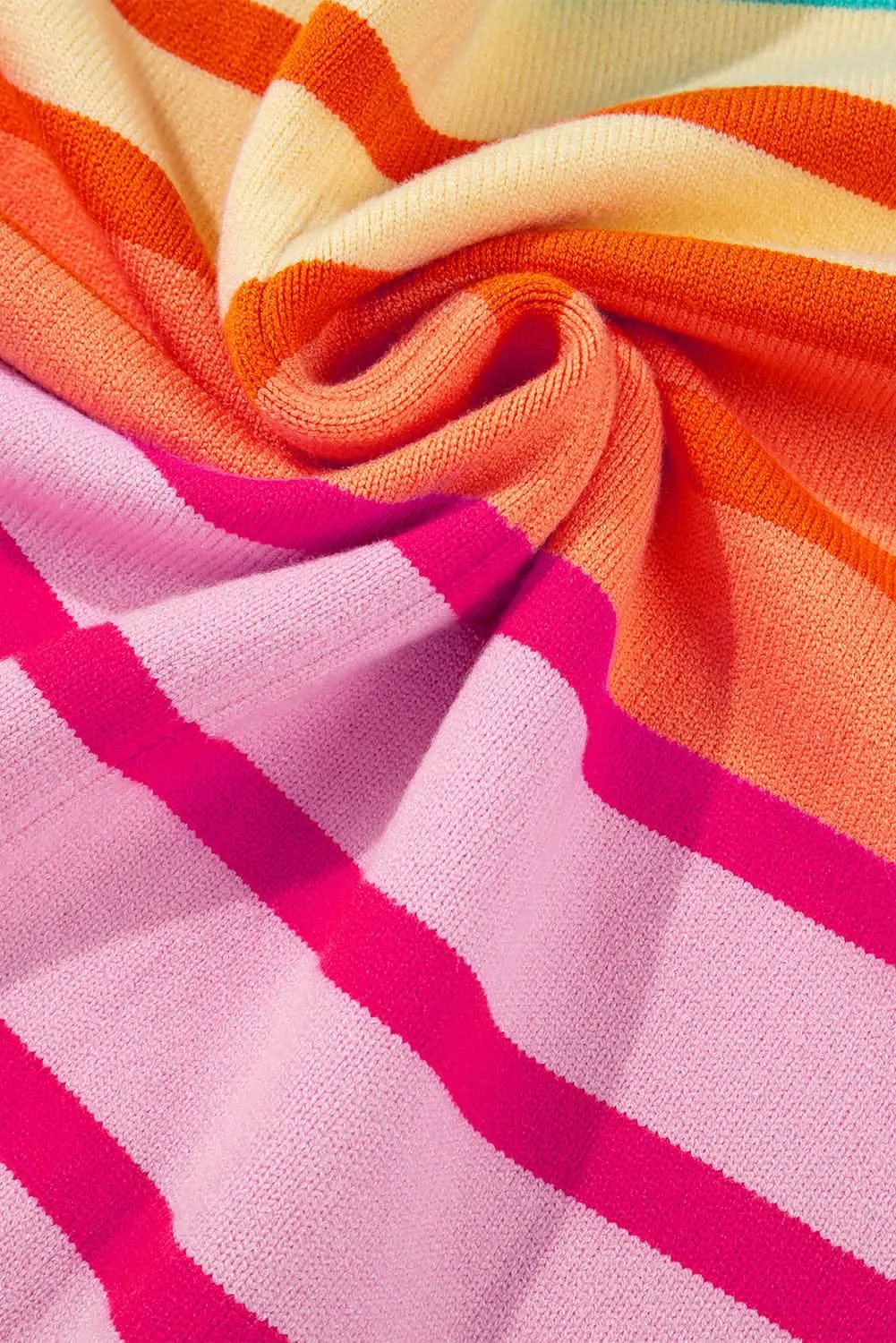 Love Salve Loose-fit yellow striped sweater