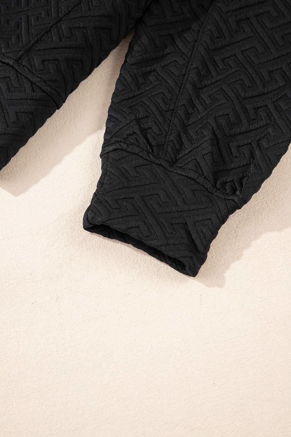 Love Salve Textured black half-zip sweatshirt