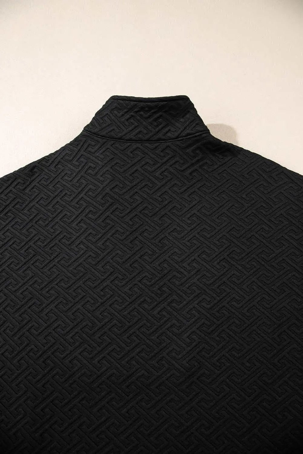 Love Salve Textured black half-zip sweatshirt