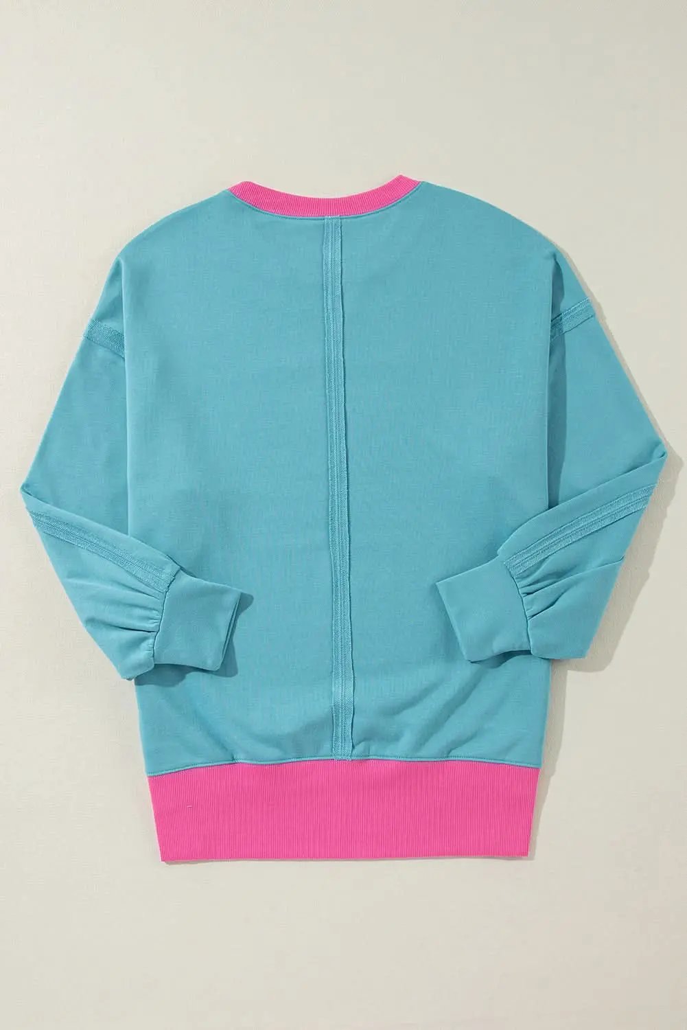 Love Salve Light Blue Oversized Crew Sweatshirt