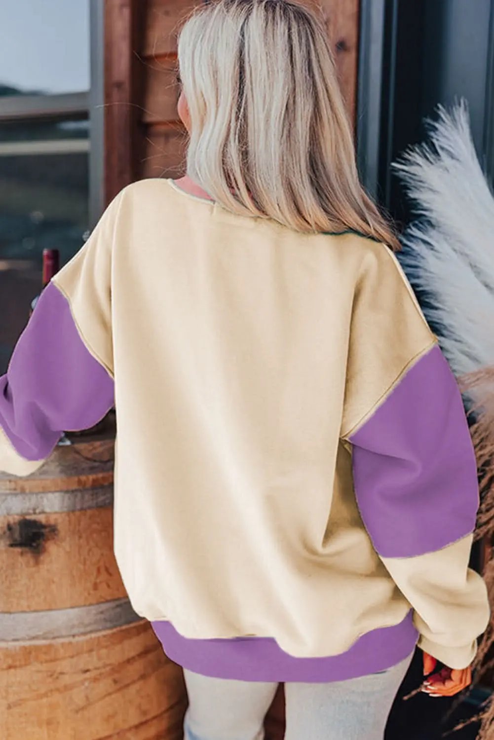 Love Salve Meadow mauve patchwork sweatshirt