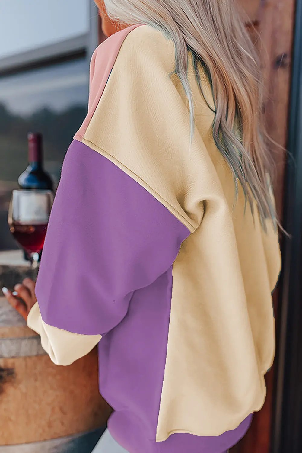 Love Salve Meadow mauve patchwork sweatshirt