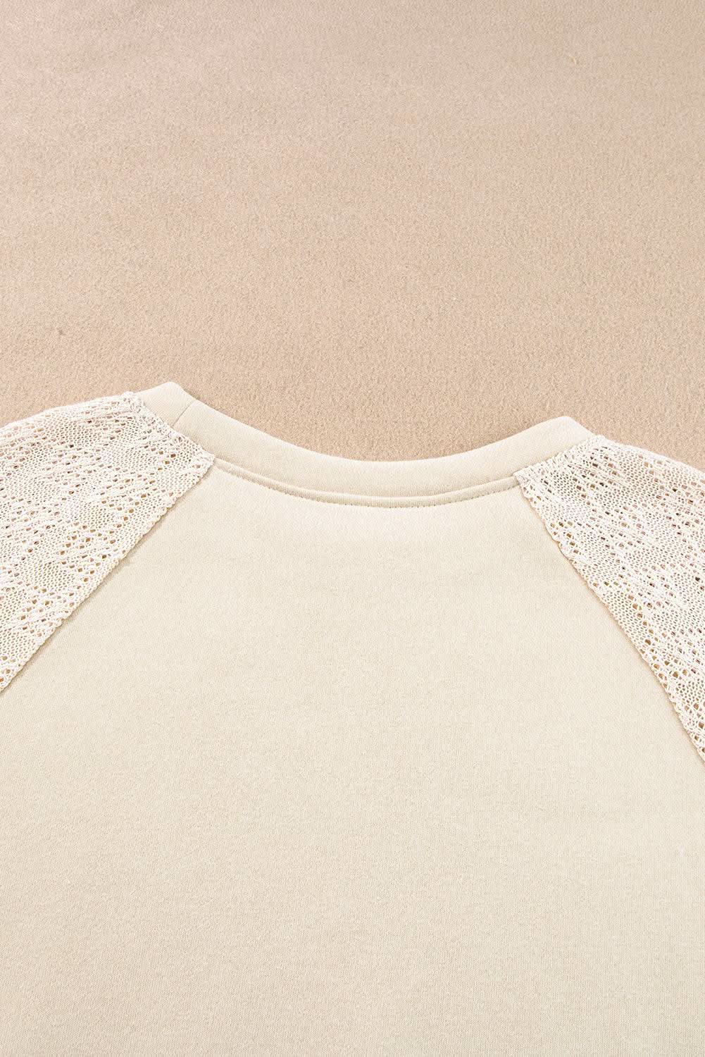 Love Salve Chic knit patchwork pullover in parchment