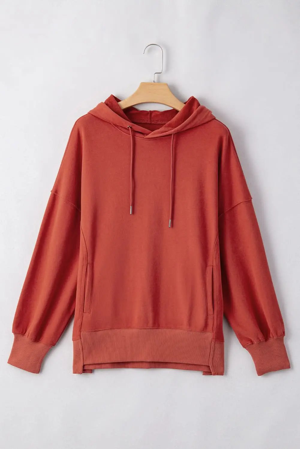 Love Salve Red clay oversized drawstring hoodie