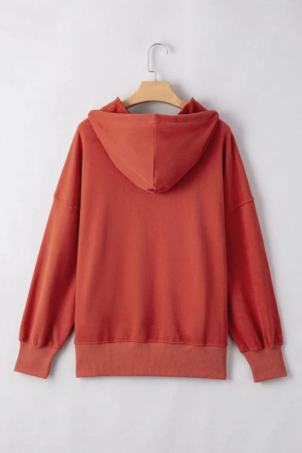 Love Salve Red clay oversized drawstring hoodie