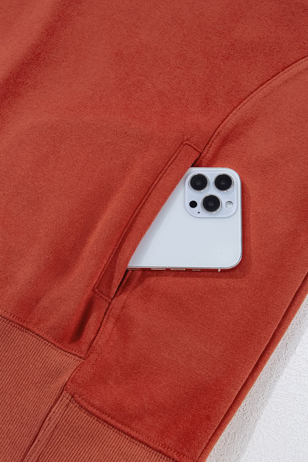 Love Salve Red clay oversized drawstring hoodie