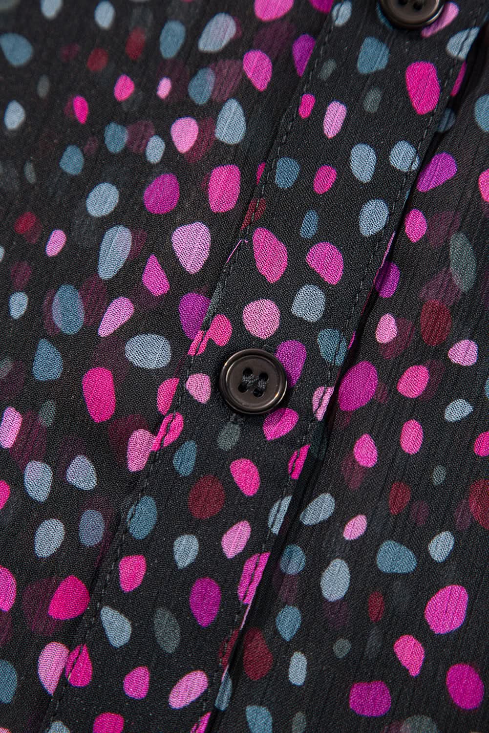 Love Salve Grape Wine Polka Dot Printed Buttoned Casual Shirt