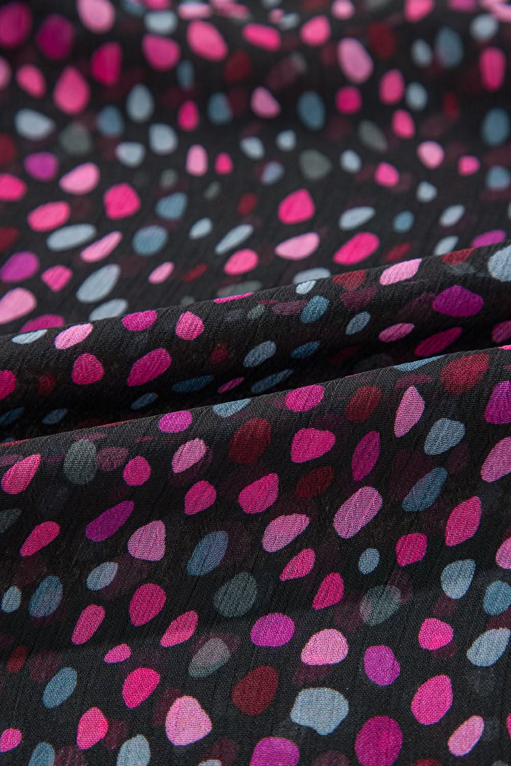 Love Salve Grape Wine Polka Dot Printed Buttoned Casual Shirt