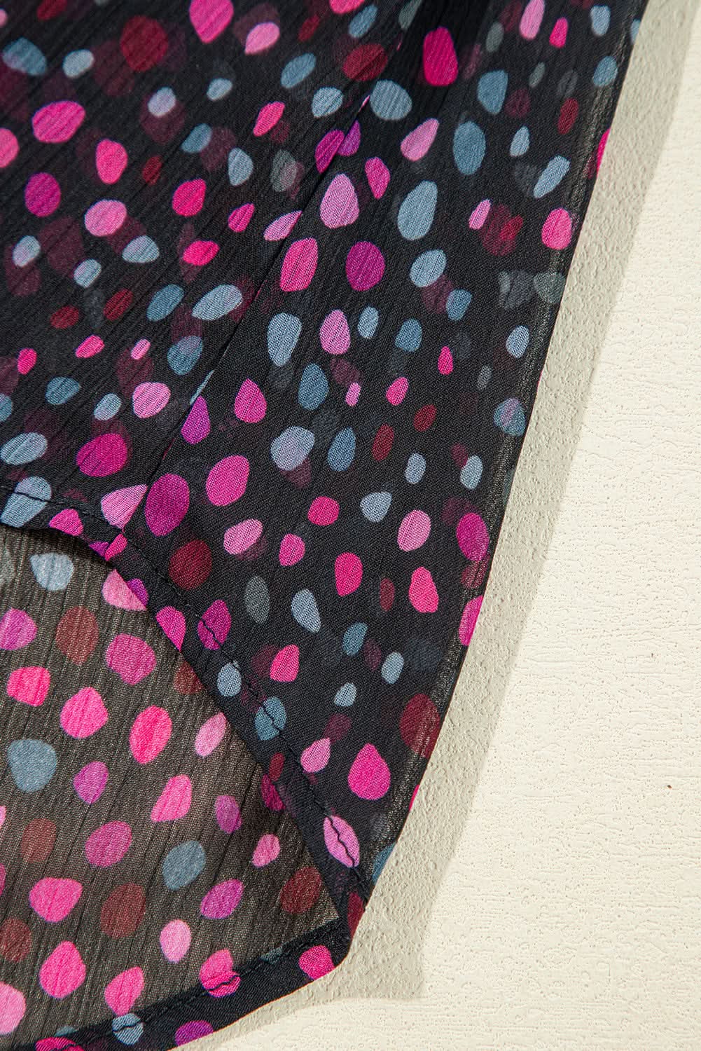 Love Salve Grape Wine Polka Dot Printed Buttoned Casual Shirt