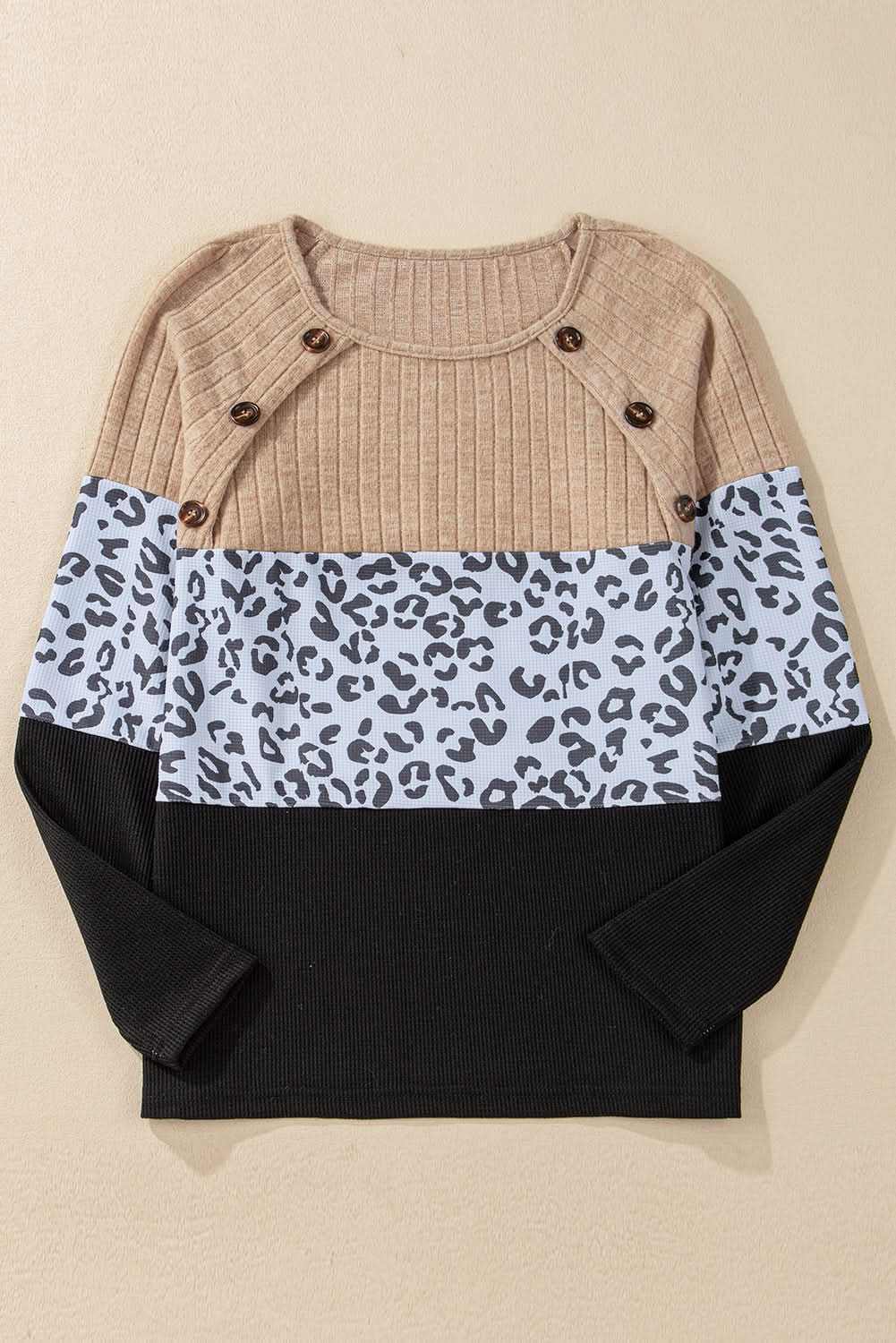 Love Salve Fierce black leopard button-up tee