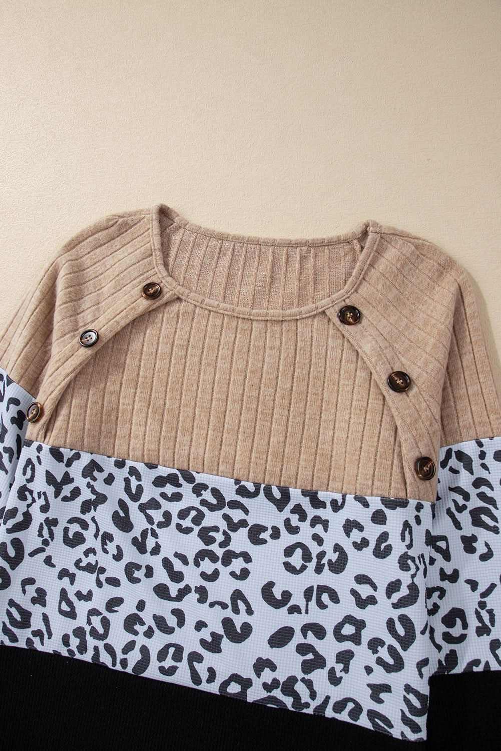 Love Salve Fierce black leopard button-up tee