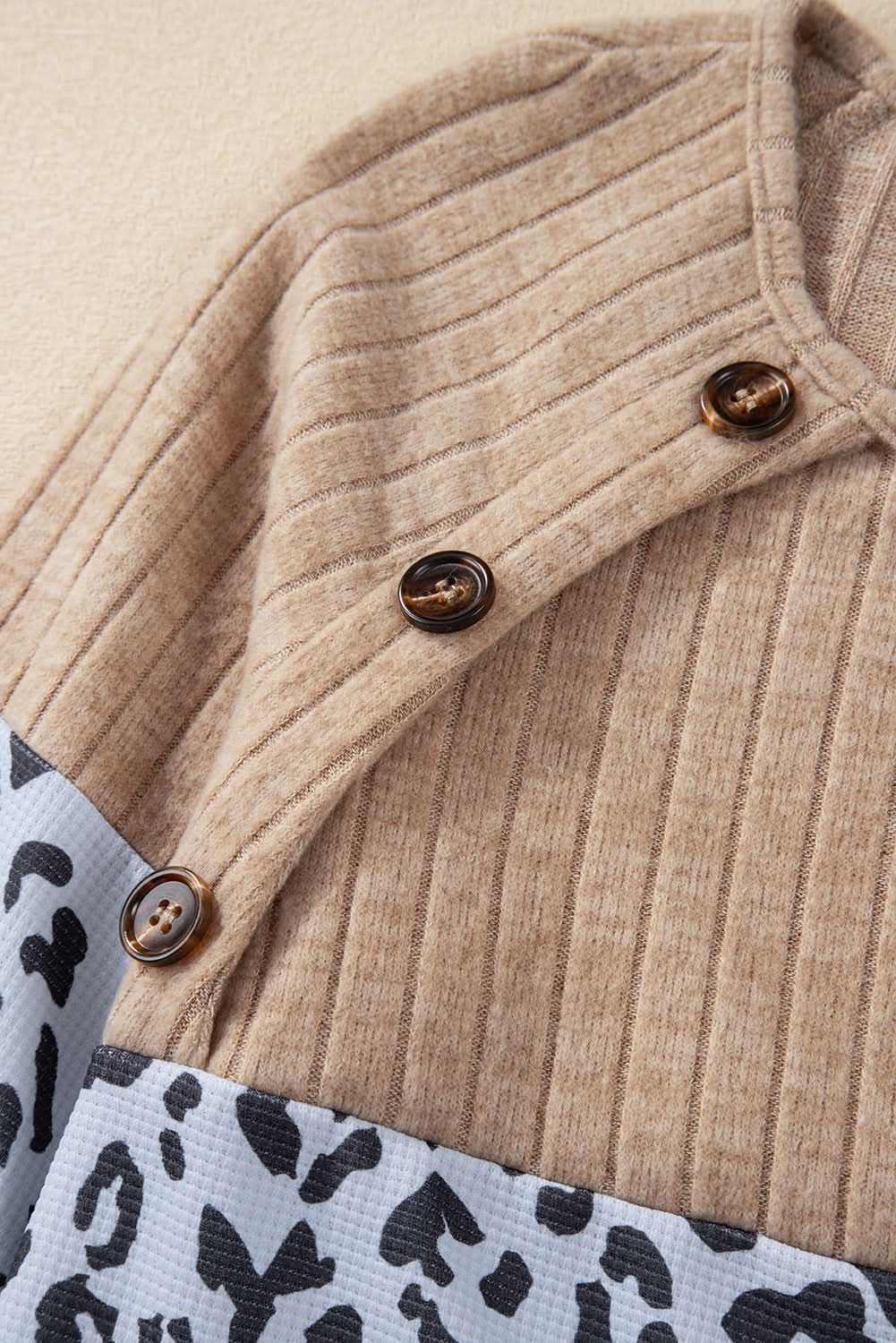 Love Salve Fierce black leopard button-up tee