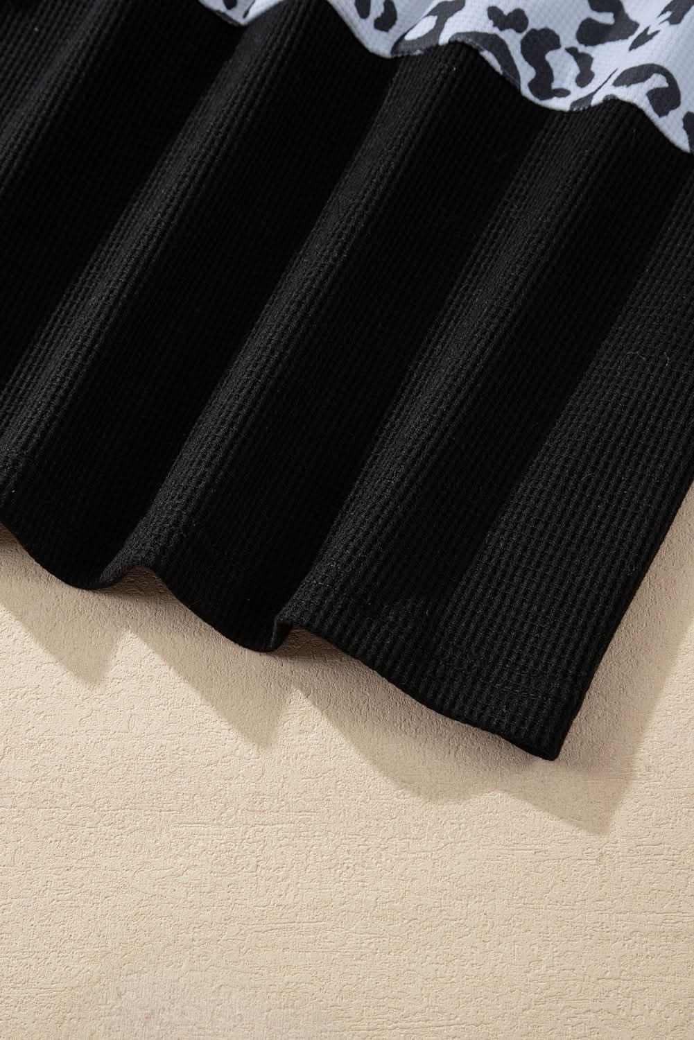 Love Salve Fierce black leopard button-up tee