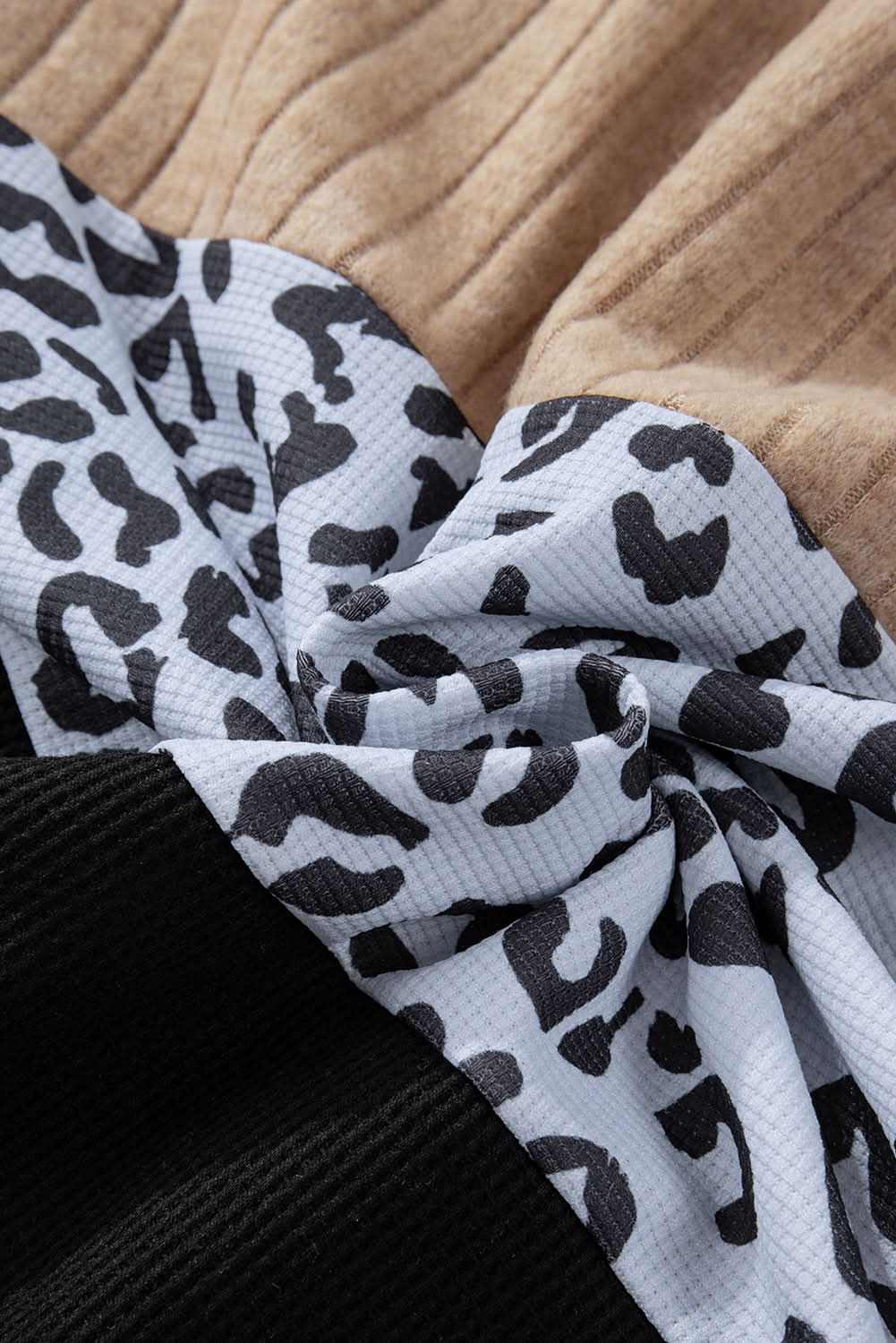 Love Salve Fierce black leopard button-up tee