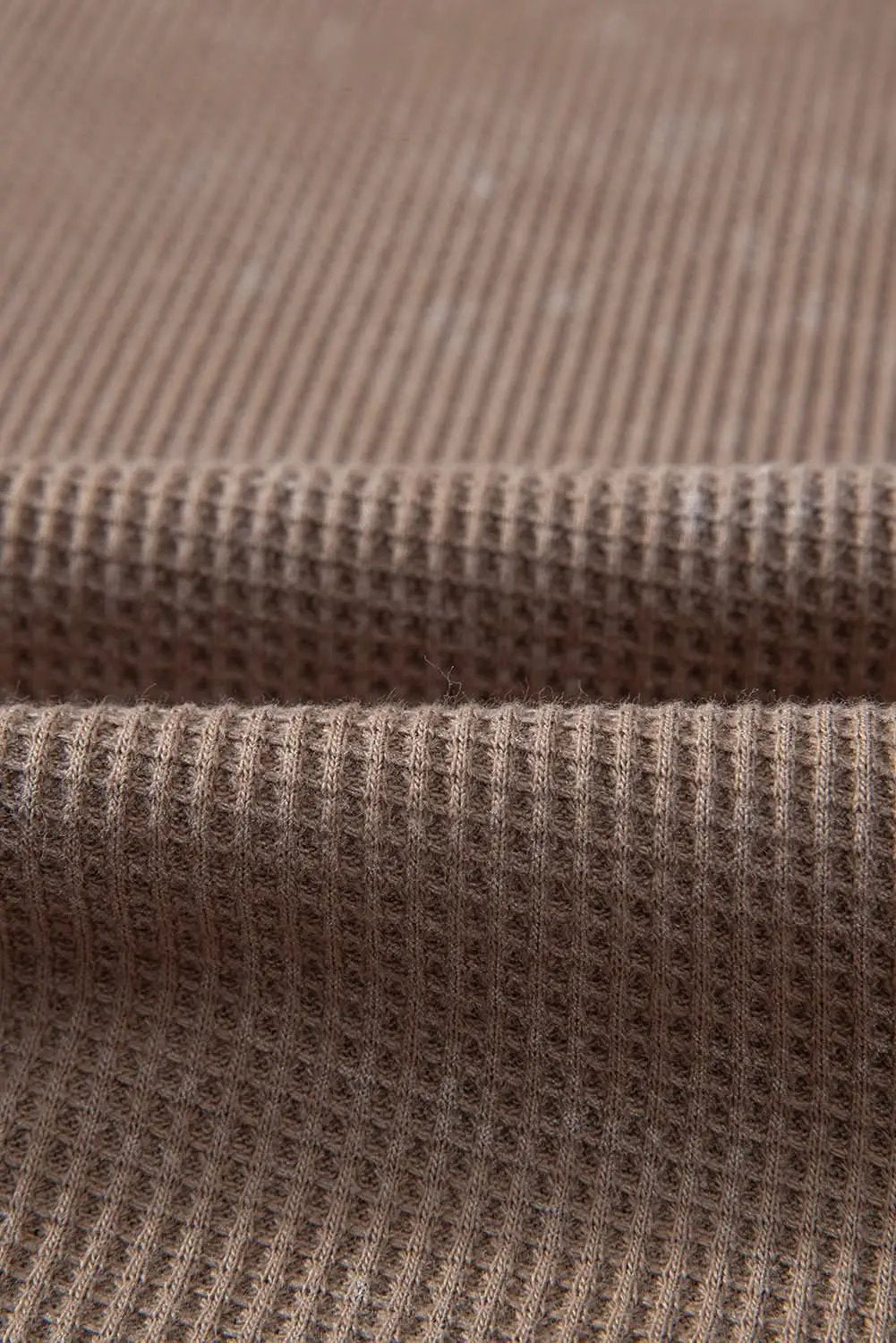 Love Salve Coffee Waffle Knit Top Daily Casual Women's Long Sleeve Acid Wash Tee - Soft & Chic