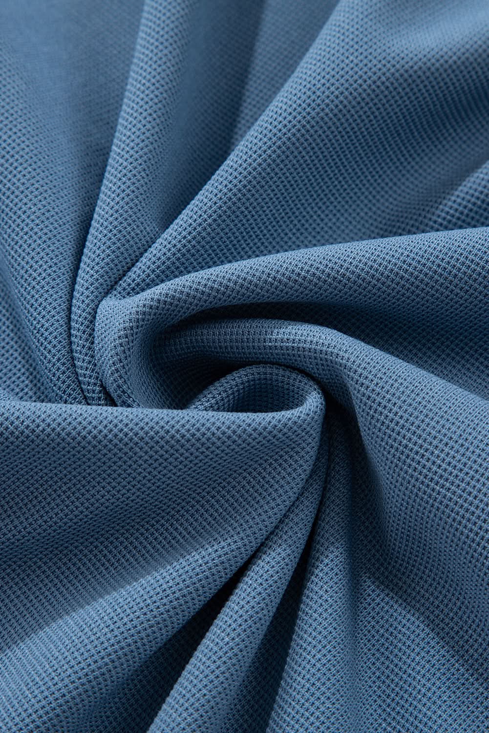 Love Salve Dusk Blue Colorblock Stitching Patchwork Buttoned