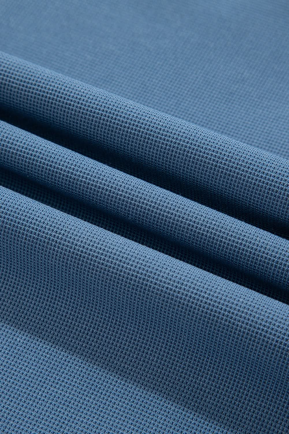 Love Salve Dusk Blue Colorblock Stitching Patchwork Buttoned