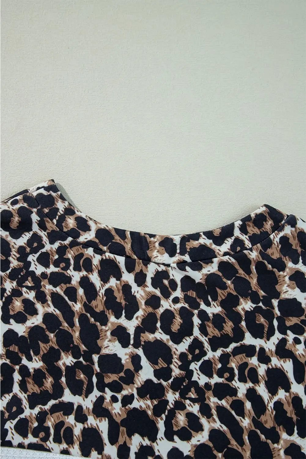 Love Salve White leopard v-neck knit top