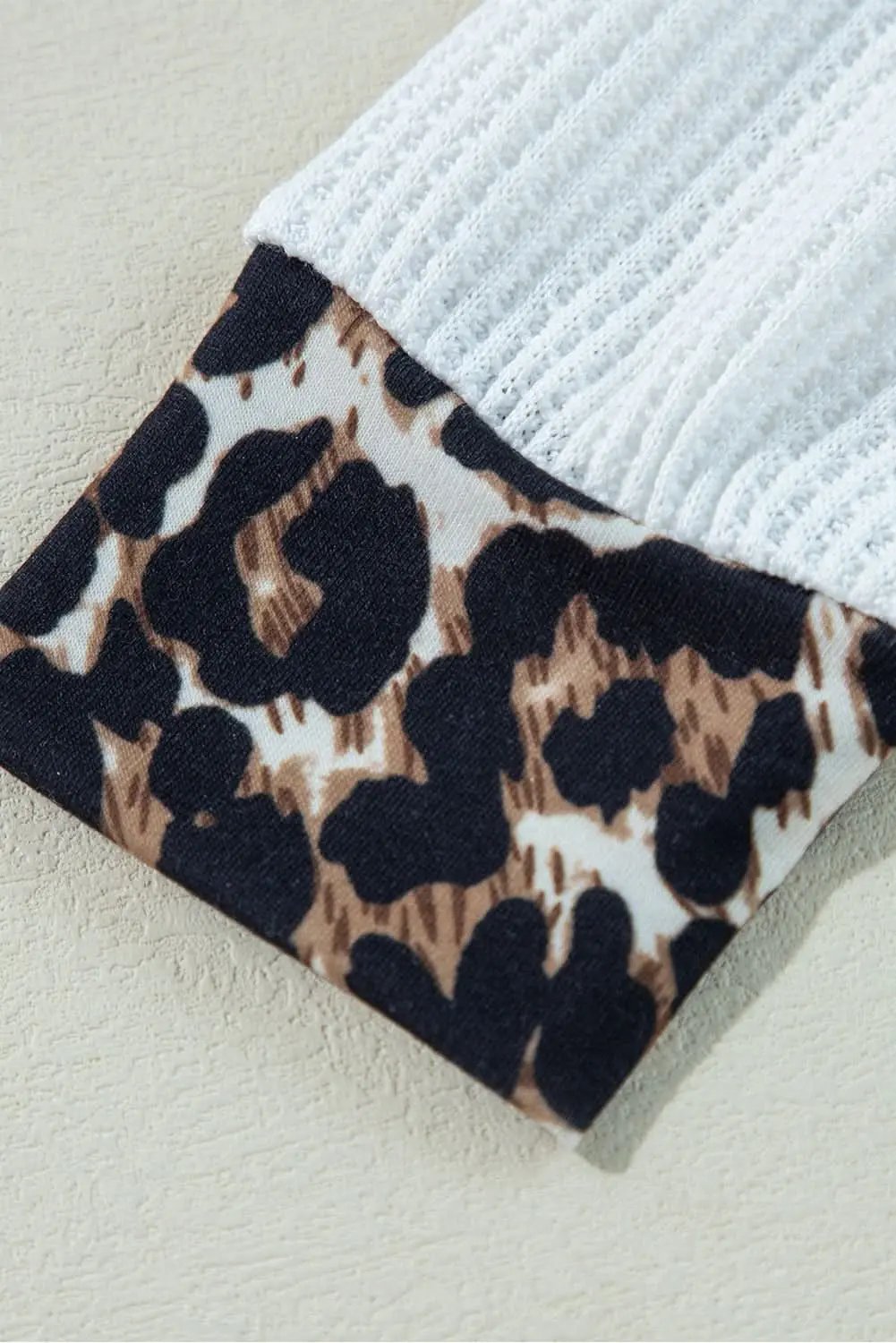 Love Salve White leopard v-neck knit top