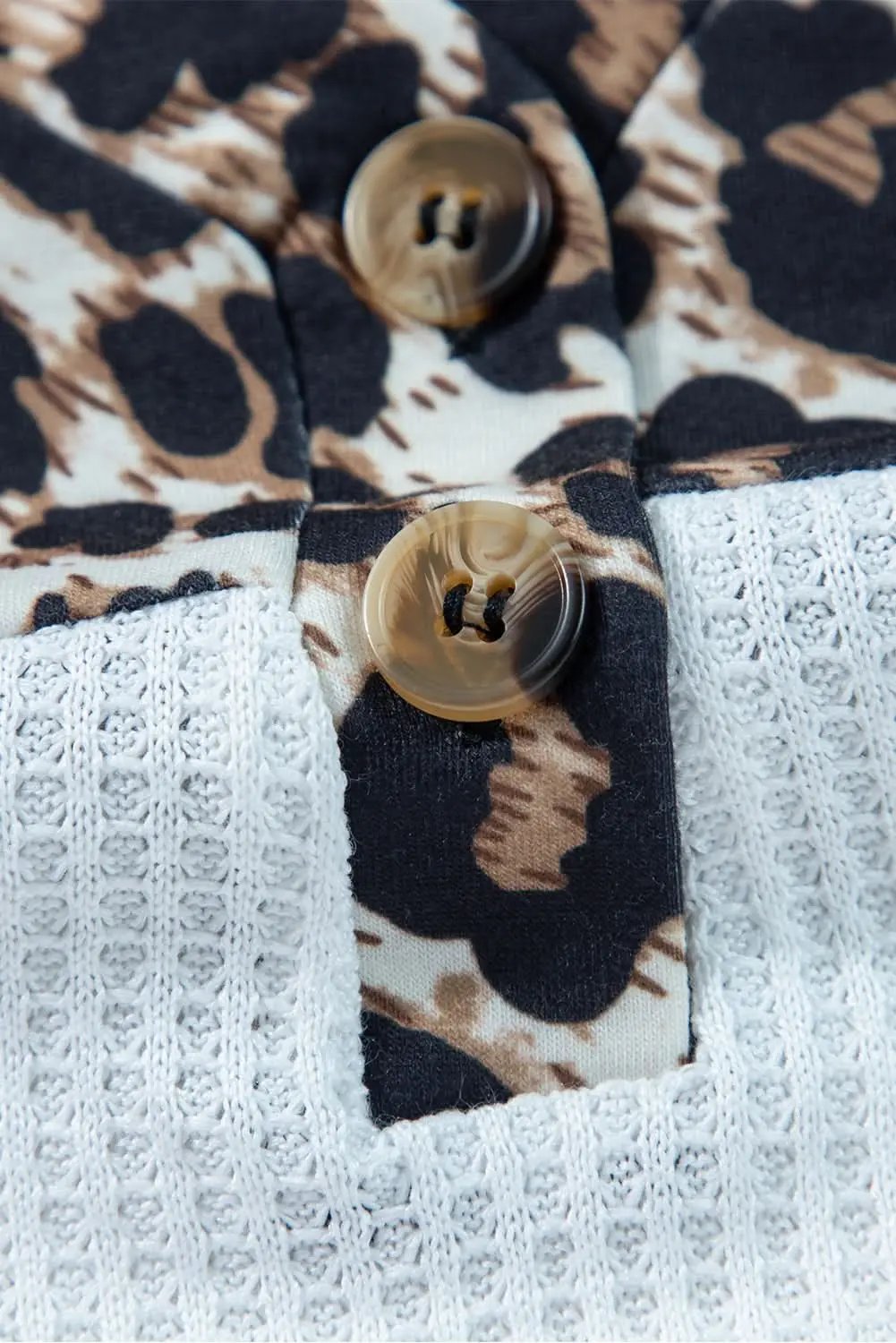 Love Salve White leopard v-neck knit top