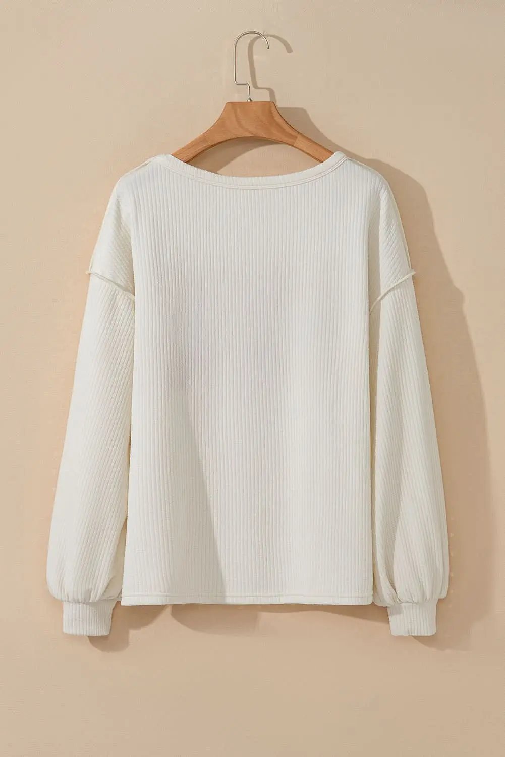 Love Salve White Knit Top Women's Casual Drop Sleeve Trendy Fashion Top
