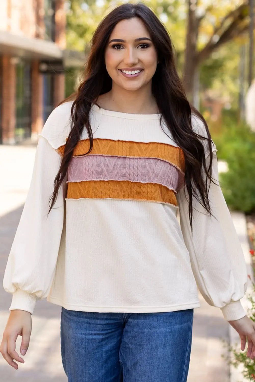 Love Salve White Knit Top Women's Casual Drop Sleeve Trendy Fashion Top