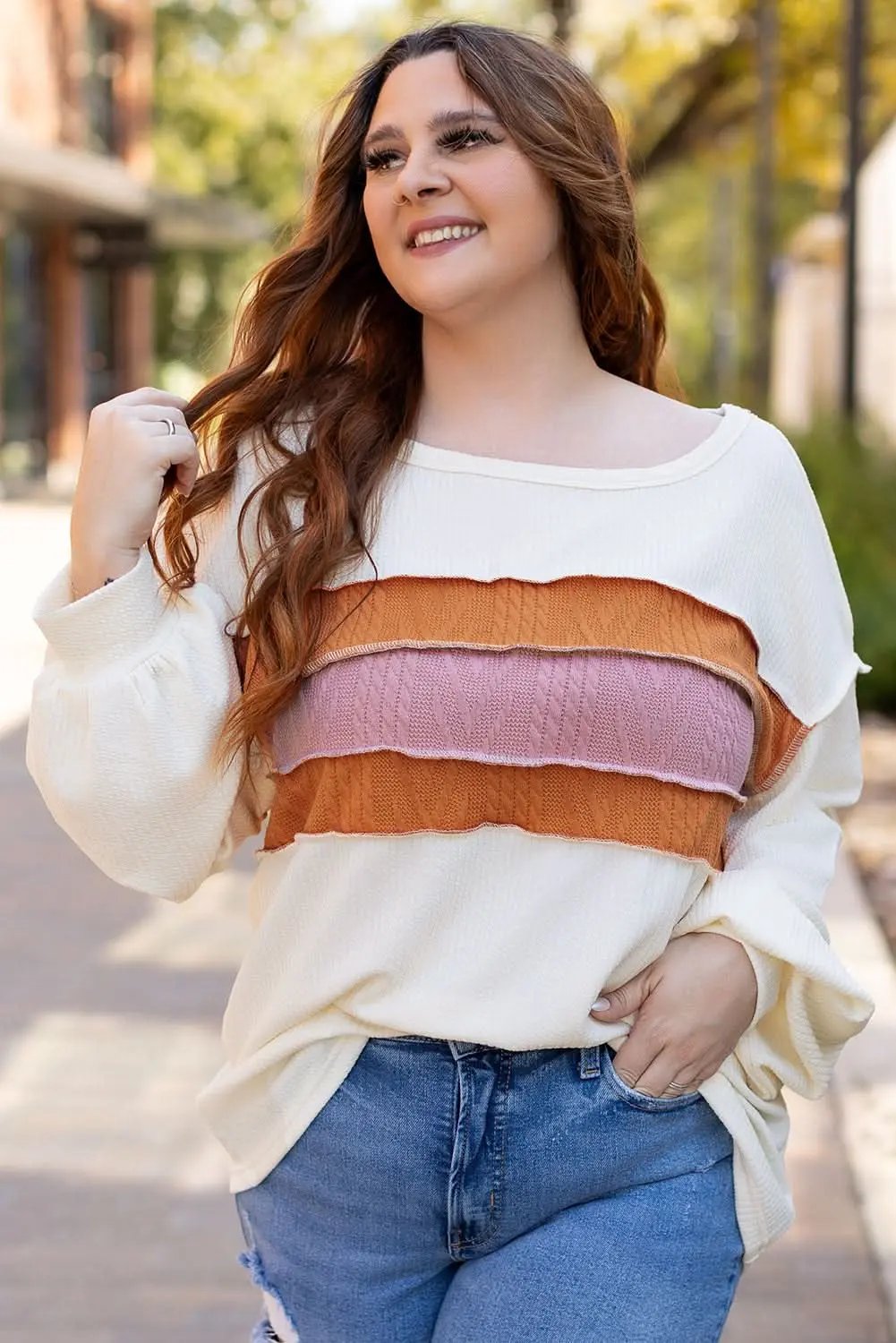 Love Salve White Knit Top Women's Casual Drop Sleeve Trendy Fashion Top