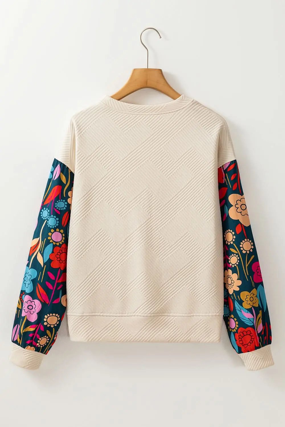 Love Salve White floral sleeve knit top