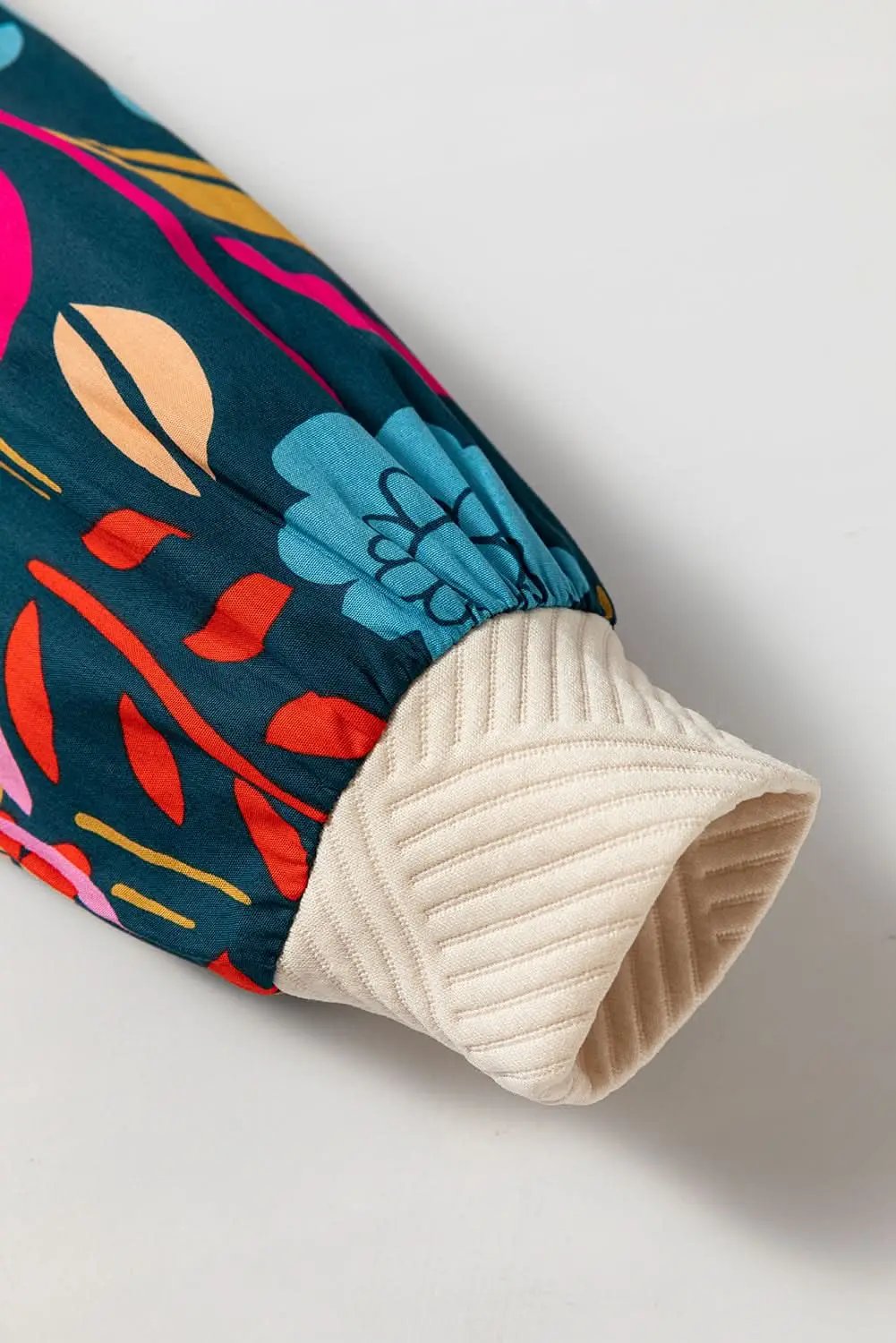 Love Salve White floral sleeve knit top