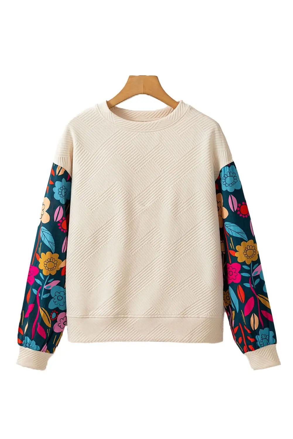 Love Salve White floral sleeve knit top