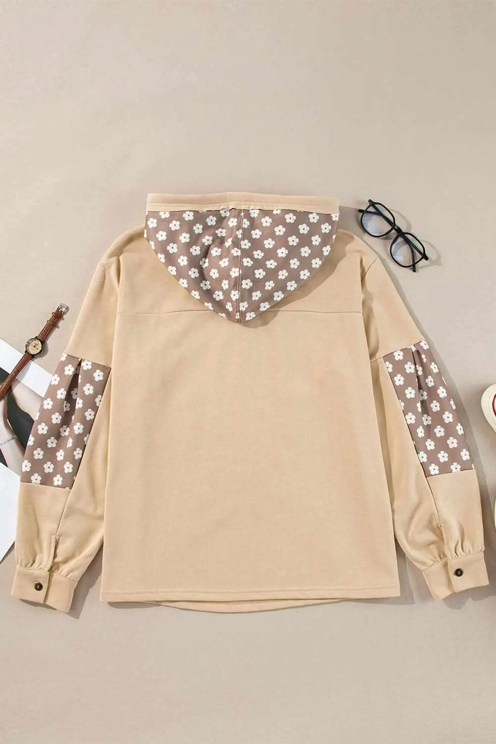 Apricot Floral Star Patch Hoodie by Love Salve