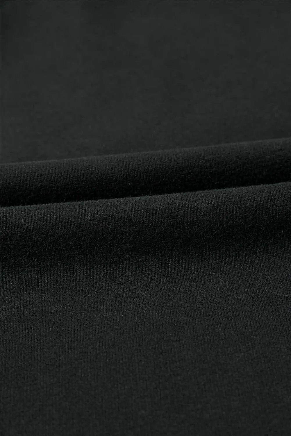 Love Salve Black Solid Kangaroo Pocket Half Zipper Oversized