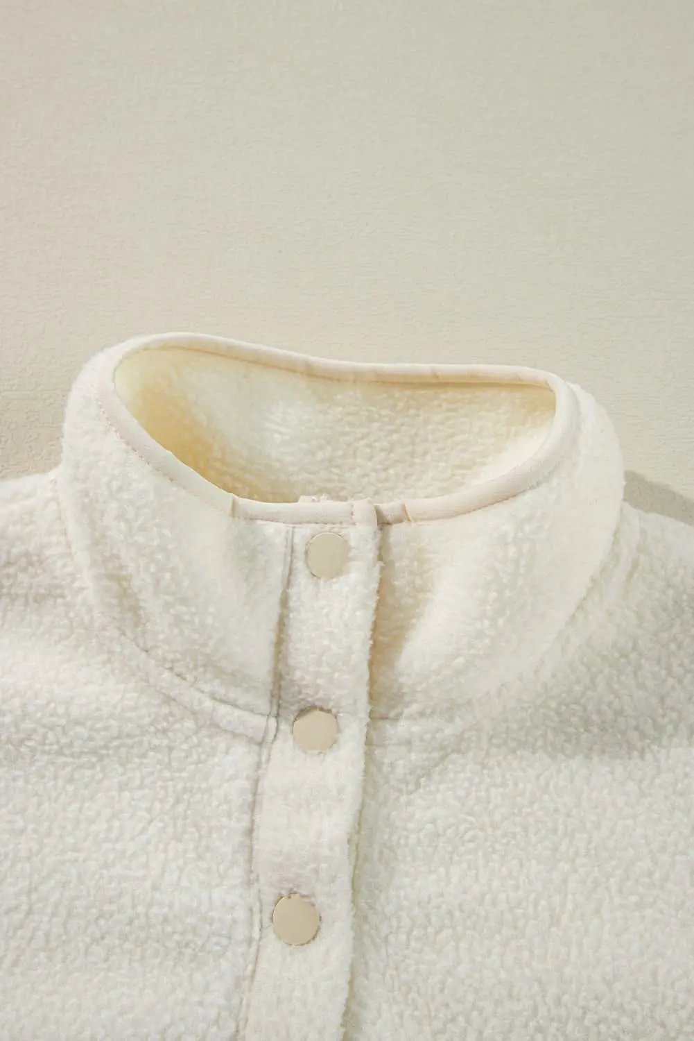 Love Salve White fleece collar sweatshirt