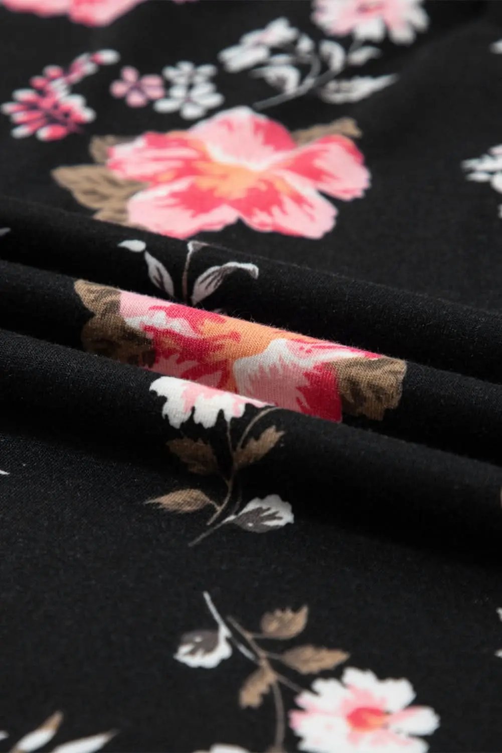 Love Salve Black Floral Tank Top Women's Bohemian Summer Top Strappy Back Cute