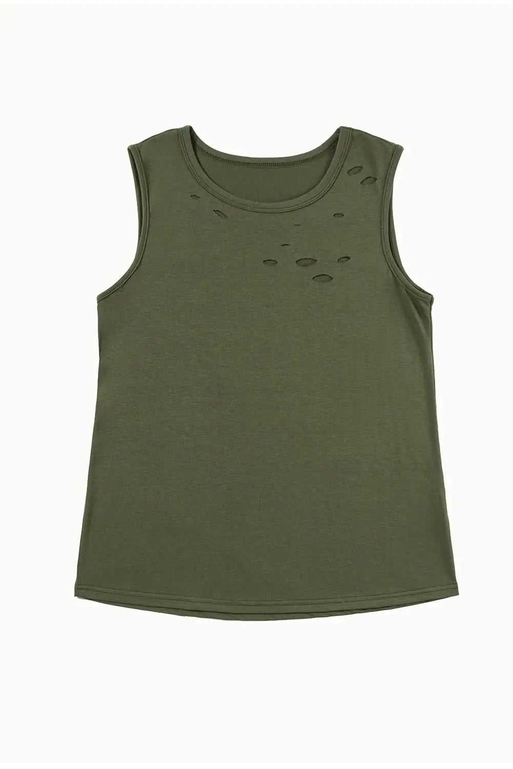 Love Salve Jungle green distressed tank top