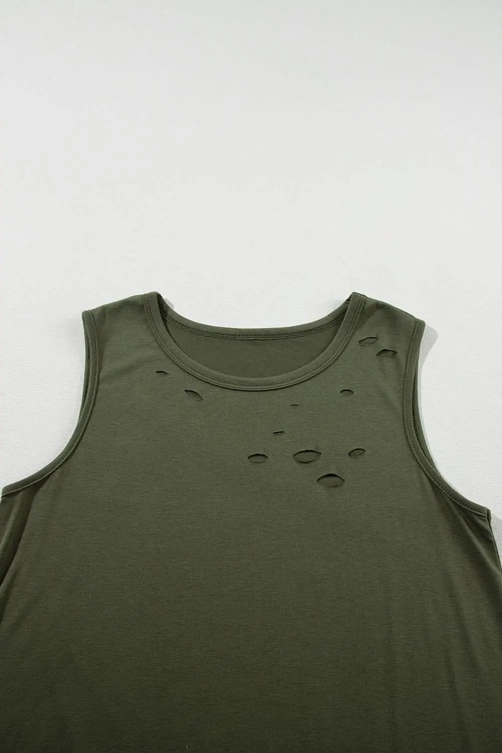 Love Salve Jungle green distressed tank top
