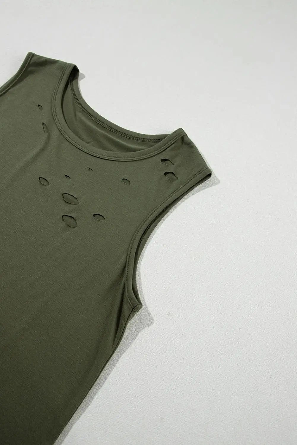 Love Salve Jungle green distressed tank top
