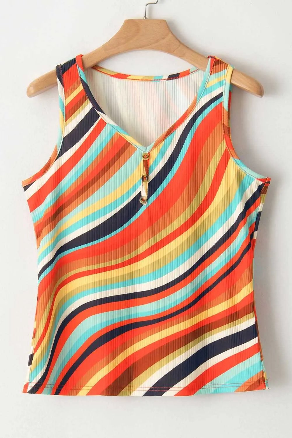 Tank Top - Ribbed Striped - Casual Summer Style