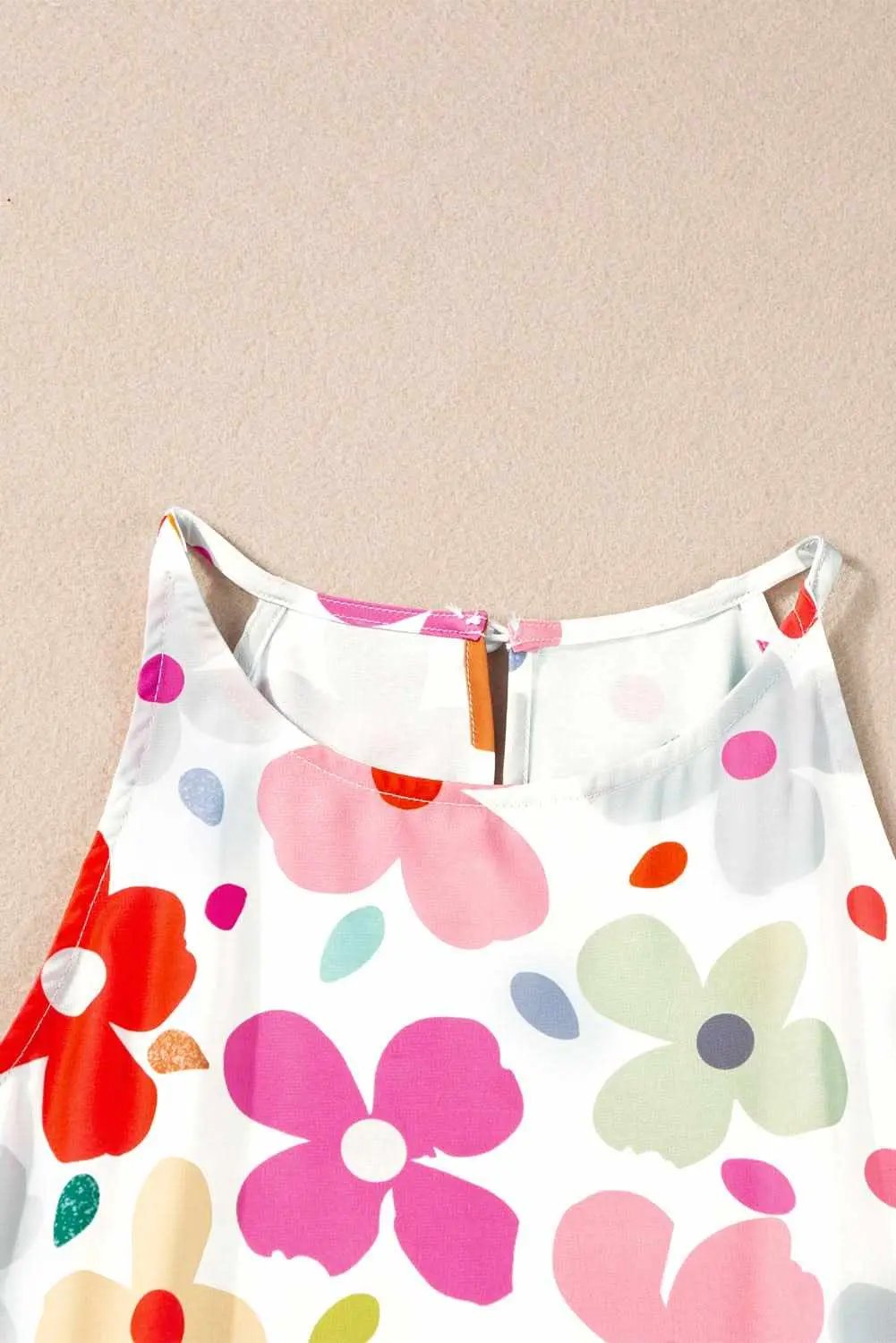 Vest - White Floral Print - Cute & Stylish