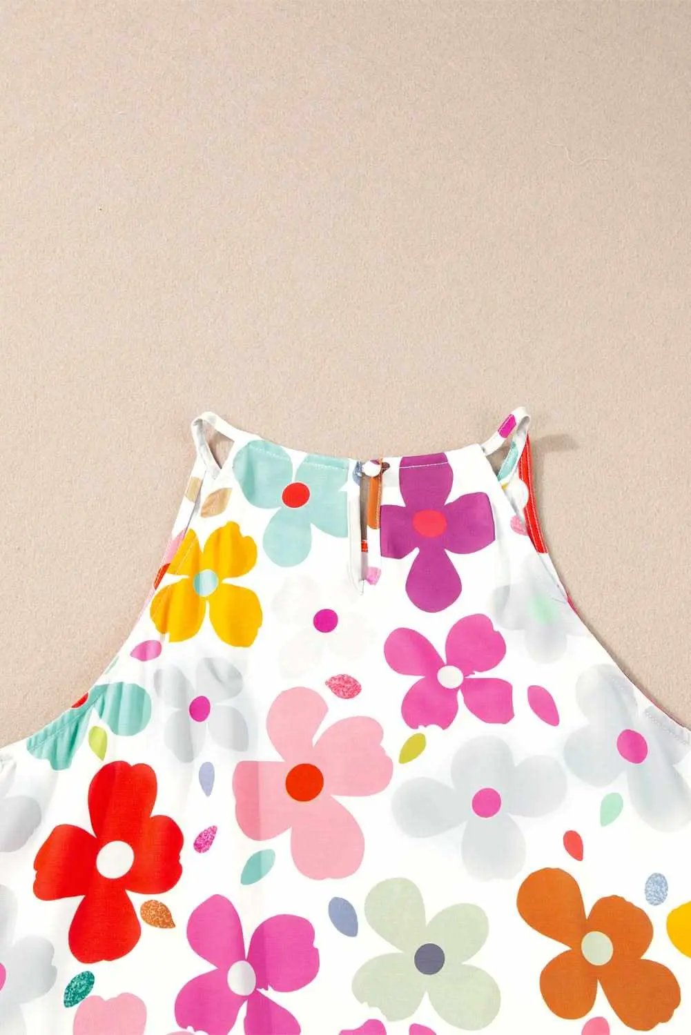 Vest - White Floral Print - Cute & Stylish