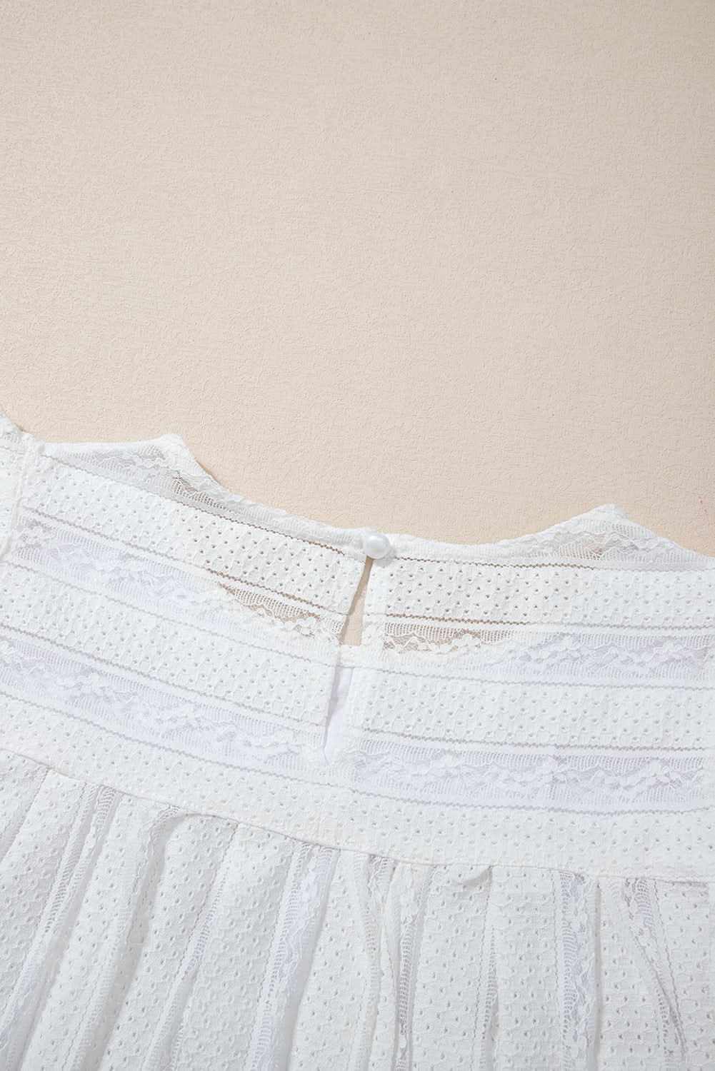 Love Salve White Ruffled Lace Flowy Tank Top