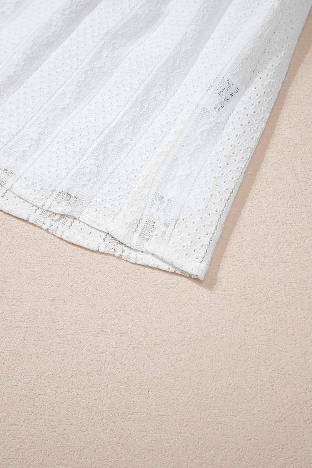 Love Salve White Ruffled Lace Flowy Tank Top